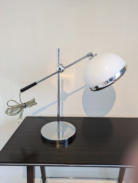 Image 1 of Eichholtz Vintage Chrome White Table Lamp