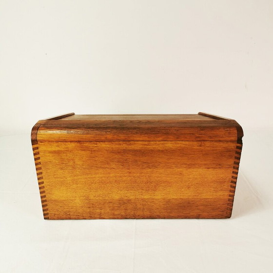 Image 1 of Vintage oak wood roller shutter cabinet by Carl Zeiss Jena, Germany 1950