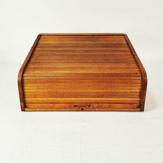 Image 1 of Vintage oak wood roller shutter cabinet by Carl Zeiss Jena, Germany 1950