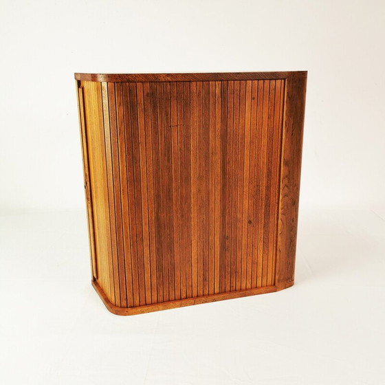 Image 1 of Vintage oak wood roller shutter cabinet by Carl Zeiss Jena, Germany 1950