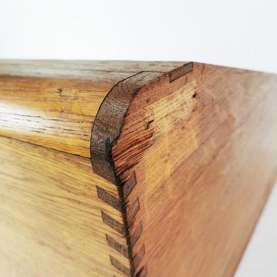 Image 1 of Vintage oak wood roller shutter cabinet by Carl Zeiss Jena, Germany 1950
