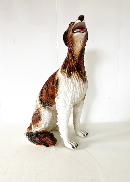 Vintage Afghan Greyhound In Ceramic, Italy '60s