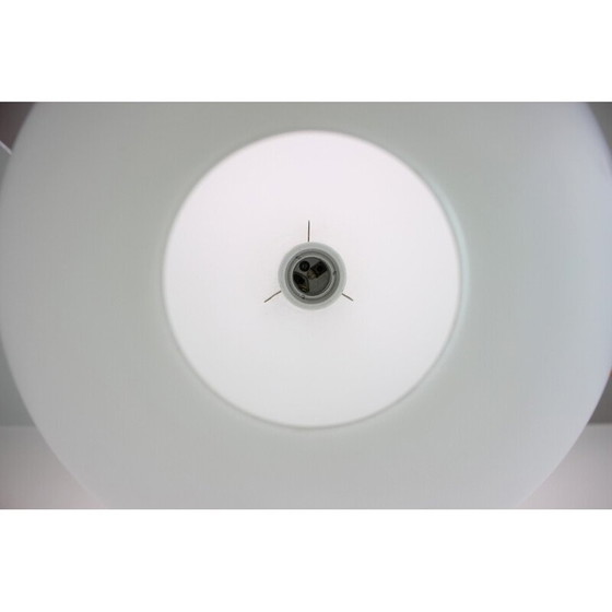 Image 1 of Vintage brass and milk glass pendant lamp by Kamenicky Senov, Czechoslovakia 1970