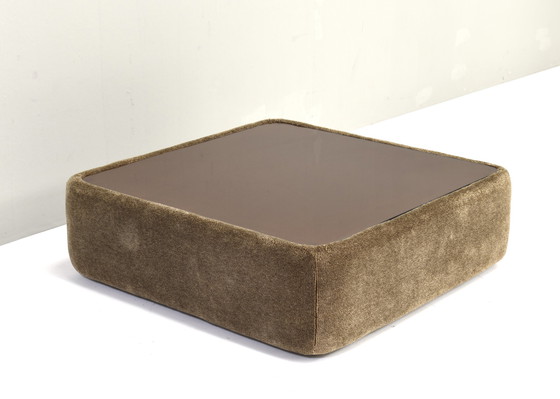 Image 1 of Vintage coffee table in Mohair and Glass, Italy – circa 1970