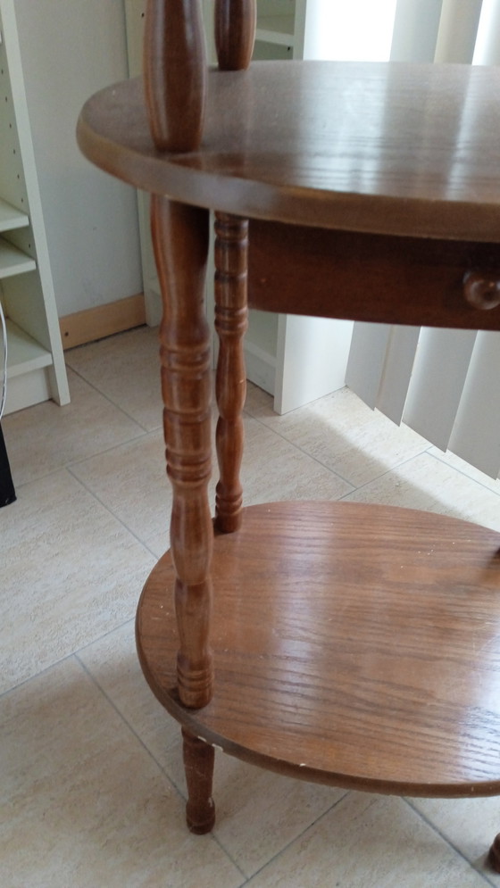 Image 1 of Classic Plant Table, Side Table With Drawer