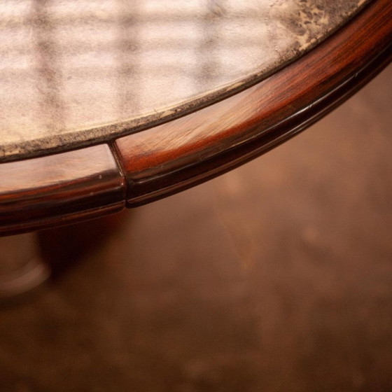 Image 1 of Brutalist vintage marble and rosewood dining table, France 1970s