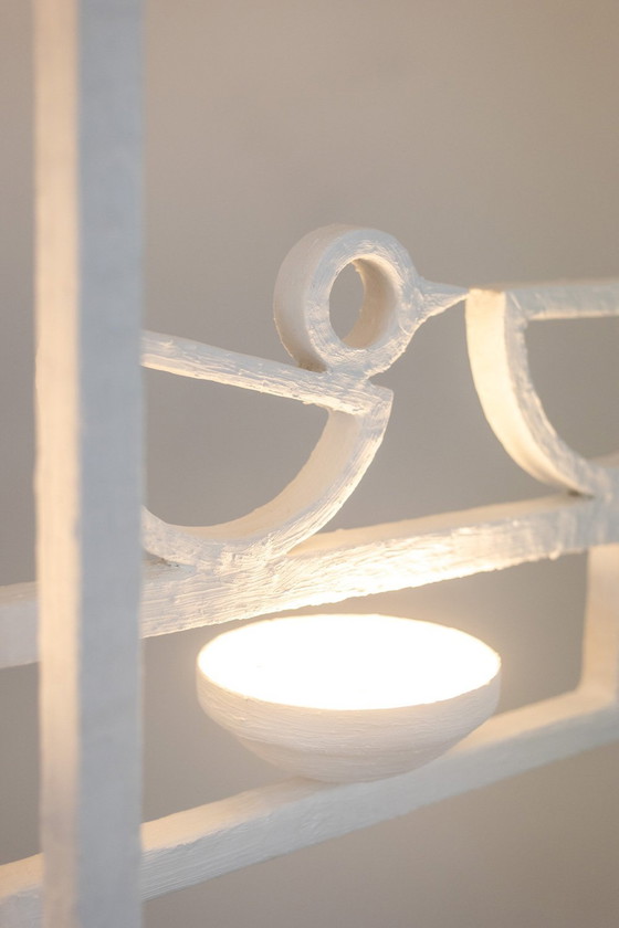 Image 1 of Rectangular Shaped Plaster Chandelier With Birds.