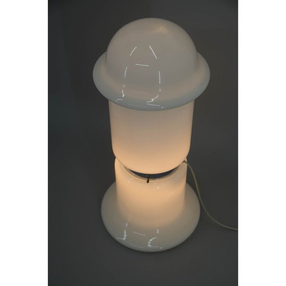 Image 1 of Lampada da terra vintage in vetro bianco di Karel Volf, Cecoslovacchia, anni '70