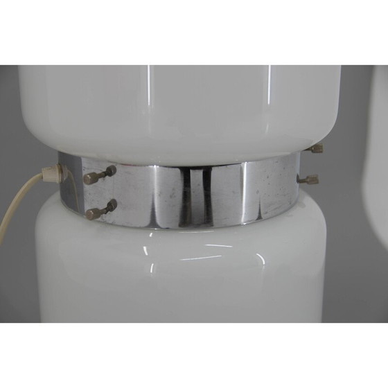 Image 1 of Lampada da terra vintage in vetro bianco di Karel Volf, Cecoslovacchia, anni '70