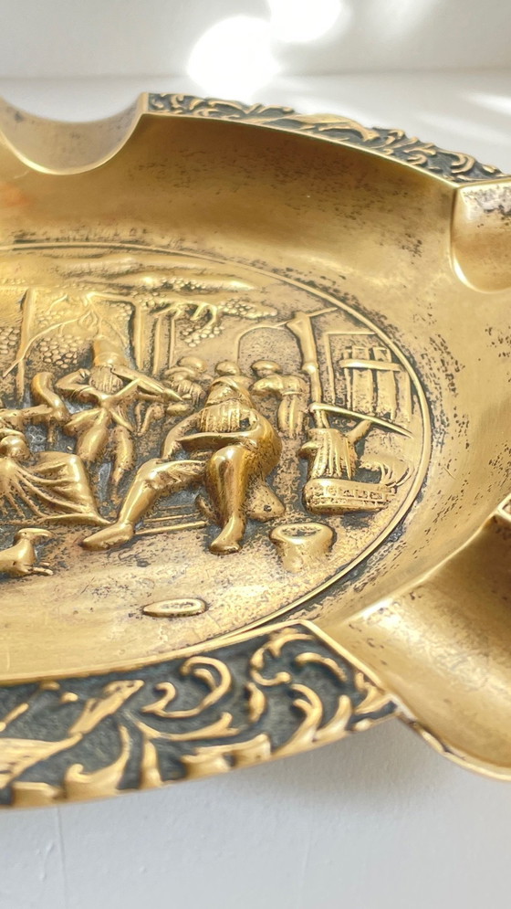 Image 1 of Posacenere da palco vintage in ottone massiccio