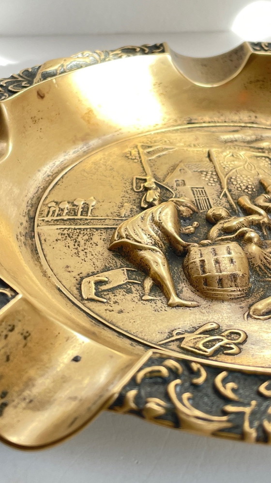 Image 1 of Posacenere da palco vintage in ottone massiccio