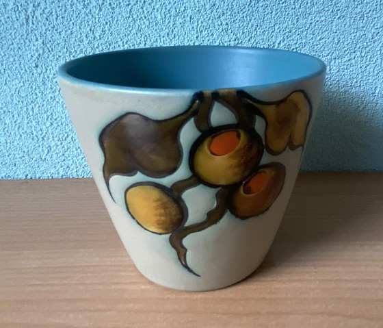 Image 1 of Flora Gouda Holland Flower Pot Decor "Aster" 1960S