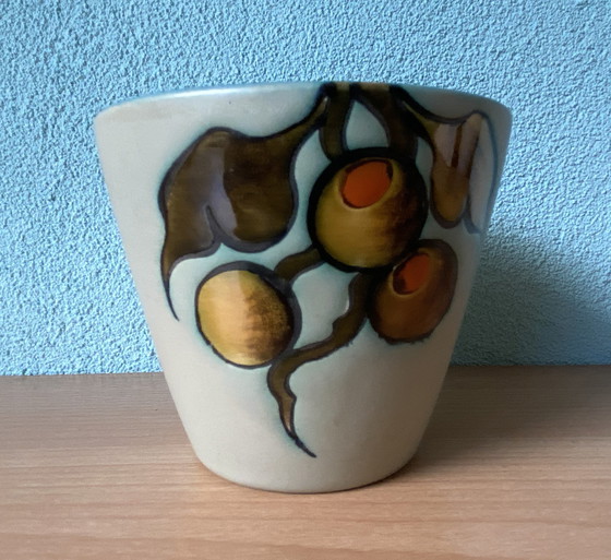 Image 1 of Flora Gouda Holland Flower Pot Decor "Aster" 1960S