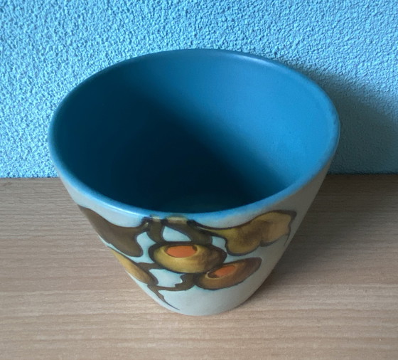 Image 1 of Flora Gouda Holland Flower Pot Decor "Aster" 1960S