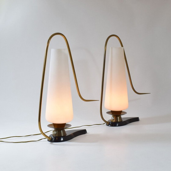 Image 1 of Pair of vintage table lamps Lunel 1950s