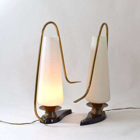 Image 1 of Pair of vintage table lamps Lunel 1950s