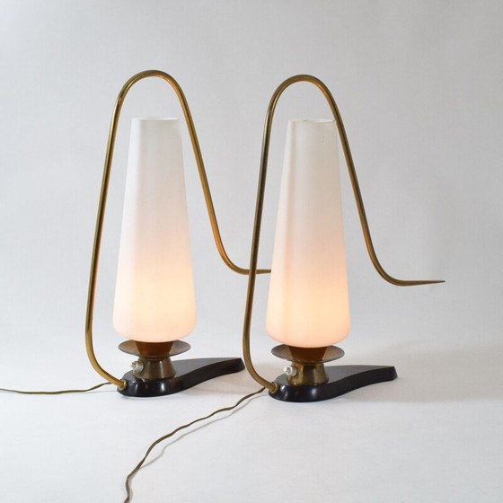 Image 1 of Pair of vintage table lamps Lunel 1950s