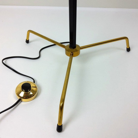 Image 1 of Lampada da terra vintage in vetro con 3 opalini, 1960