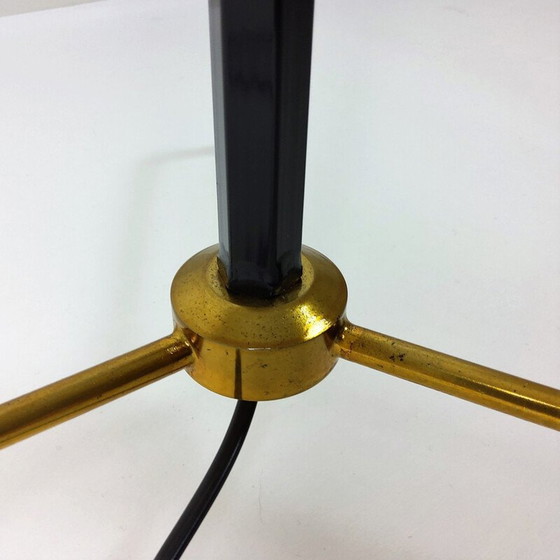 Image 1 of Lampada da terra vintage in vetro con 3 opalini, 1960