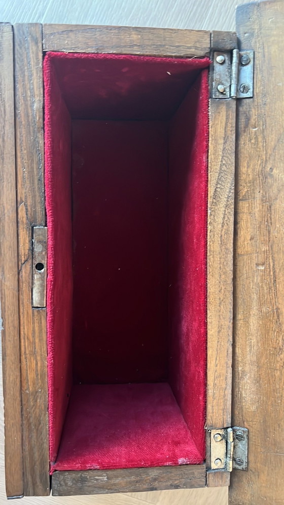 Image 1 of Small Wooden Chest Sardinian Decorations