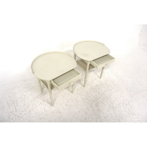 Pareja de mesitas de noche vintage de madera de Engström y Myrstrand para Bodafors, Suecia 1960