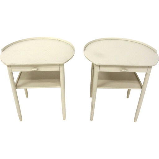 Pareja de mesitas de noche vintage de madera de Engström y Myrstrand para Bodafors, Suecia 1960