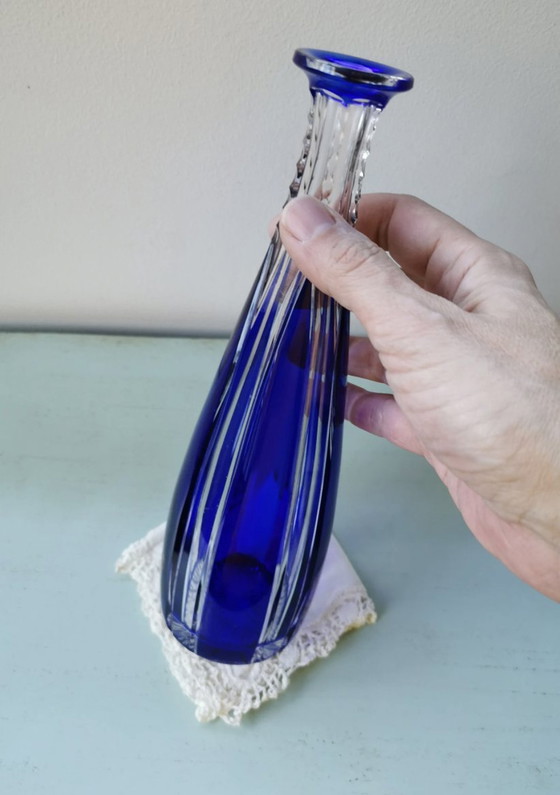 Image 1 of Blue Crystal Decanter Saint-Louis