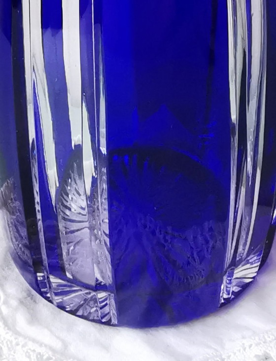 Image 1 of Blue Crystal Decanter Saint-Louis