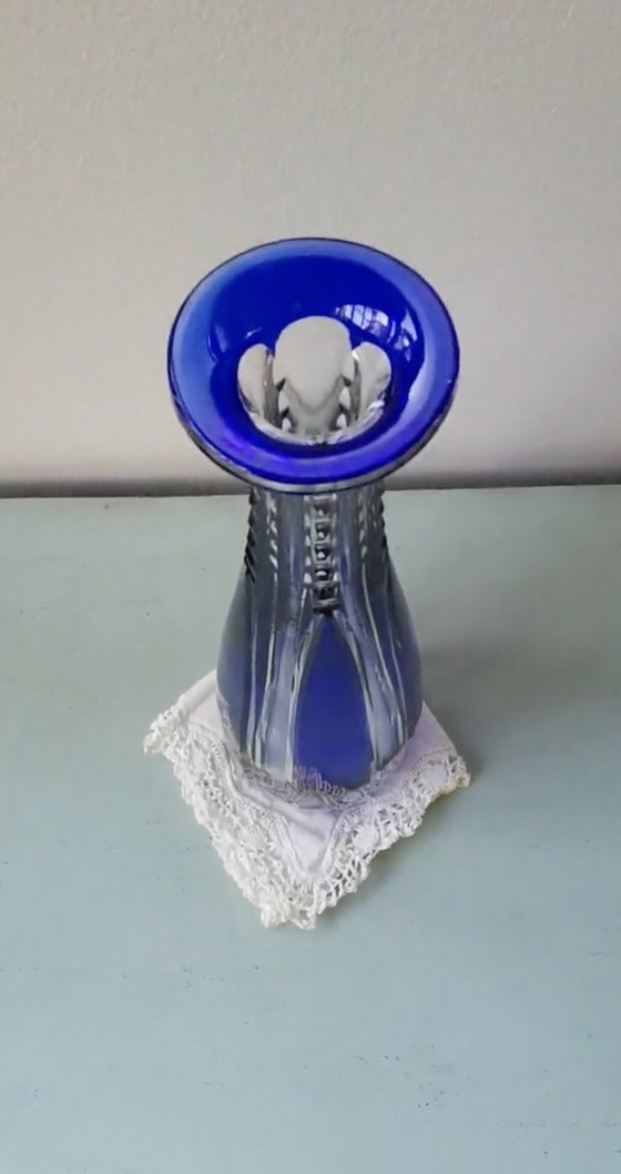 Image 1 of Blue Crystal Decanter Saint-Louis