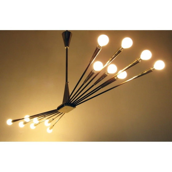 Image 1 of Vintage Sputnik chandelier by Oscar Torlasco for Lumi, Italy 1950