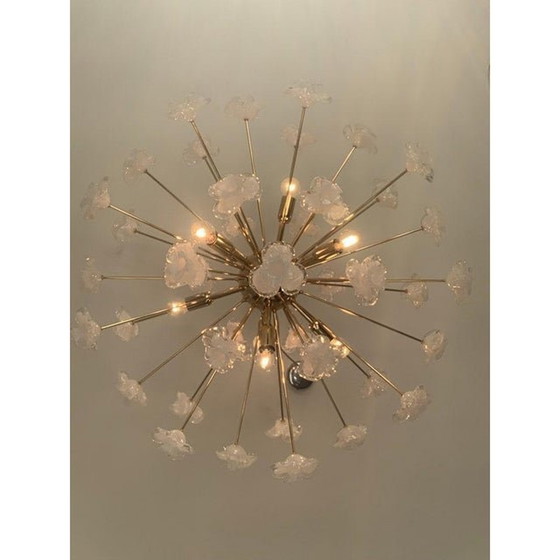 Image 1 of Contemporary Murano Glass Sputnik Flowers Italian Handmade Chandelier