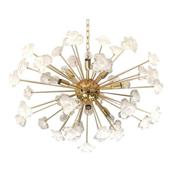 Image 1 of Contemporary Murano Glass Sputnik Flowers Italian Handmade Chandelier