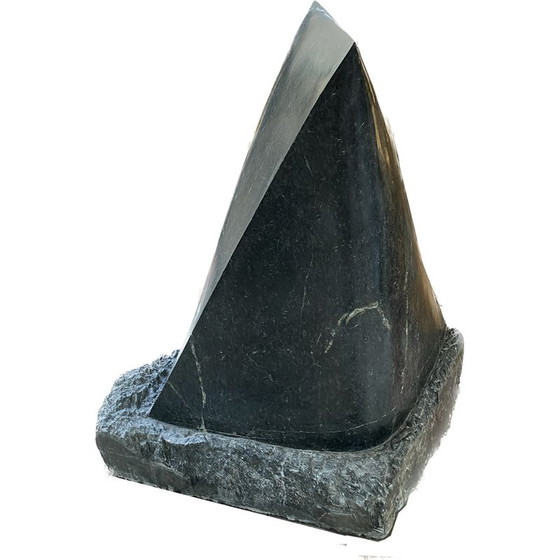 Image 1 of Vintage The wave marble and wood sculpture by Arden Scott