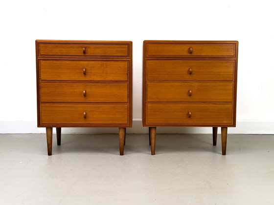 Image 1 of Teak Chests of Drawers by Bertil Fridhagen for Bodafors, 1962, Set of 2