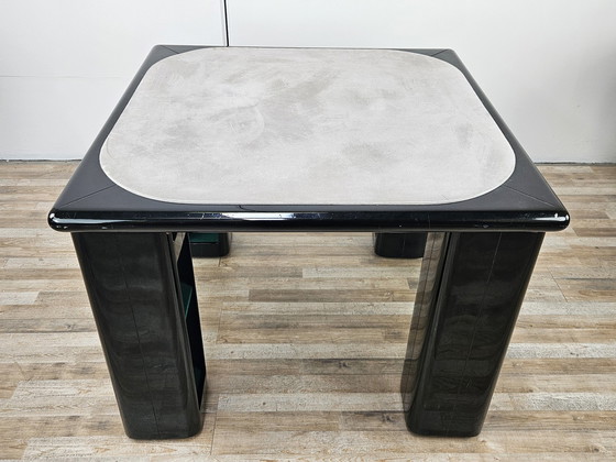 Image 1 of Vintage Game Table In Grey Fabric Attributed To Pierluigi Molinari For Pozzi Milano