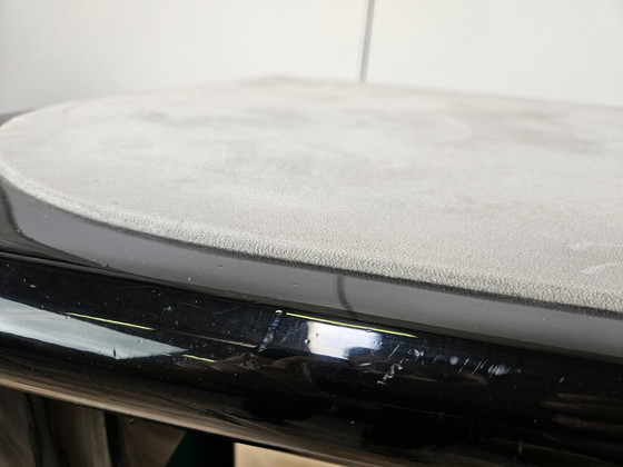 Image 1 of Vintage Game Table In Grey Fabric Attributed To Pierluigi Molinari For Pozzi Milano