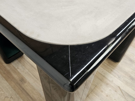 Image 1 of Vintage Game Table In Grey Fabric Attributed To Pierluigi Molinari For Pozzi Milano