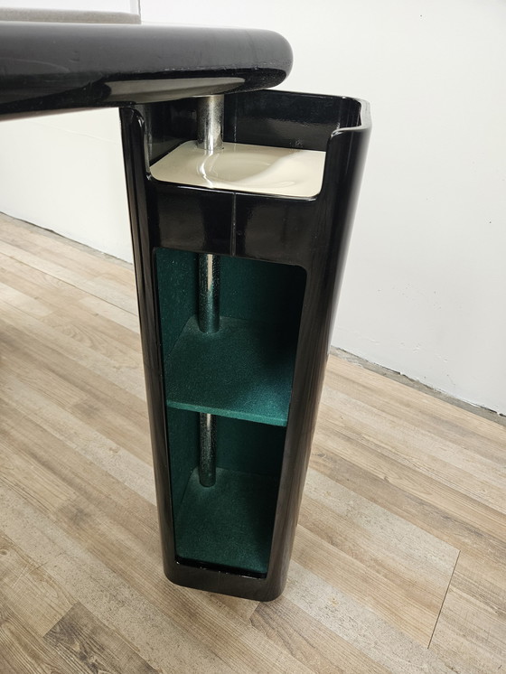 Image 1 of Vintage Game Table In Grey Fabric Attributed To Pierluigi Molinari For Pozzi Milano