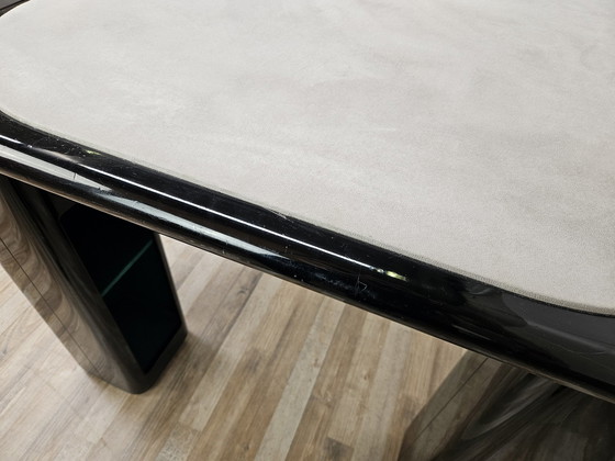 Image 1 of Vintage Game Table In Grey Fabric Attributed To Pierluigi Molinari For Pozzi Milano