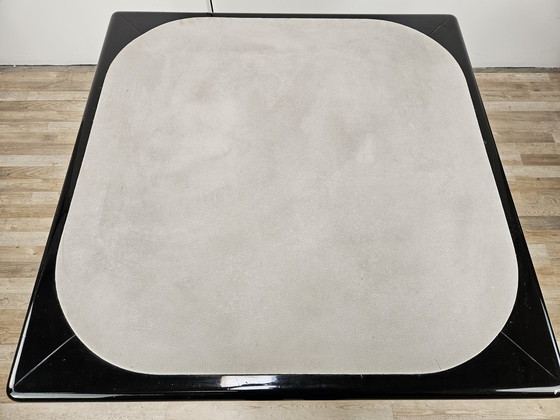 Image 1 of Vintage Game Table In Grey Fabric Attributed To Pierluigi Molinari For Pozzi Milano