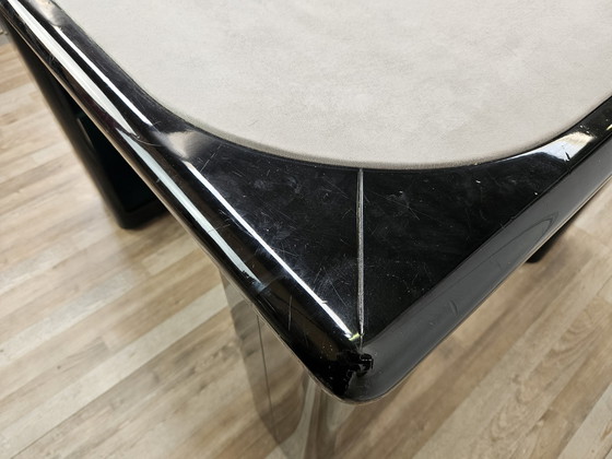 Image 1 of Vintage Game Table In Grey Fabric Attributed To Pierluigi Molinari For Pozzi Milano
