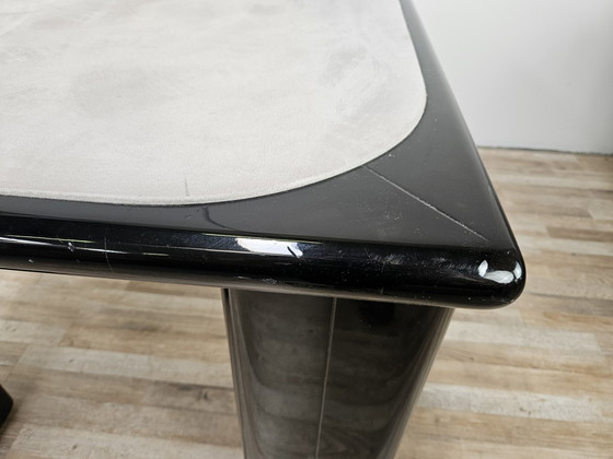 Image 1 of Vintage Game Table In Grey Fabric Attributed To Pierluigi Molinari For Pozzi Milano