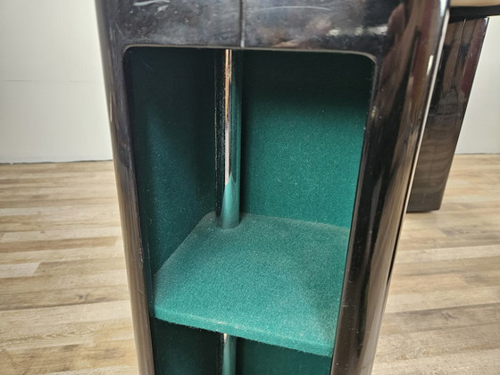 Image 1 of Vintage Game Table In Grey Fabric Attributed To Pierluigi Molinari For Pozzi Milano