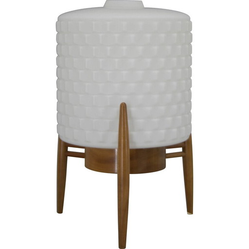 Vintage wood and glass table lamp by Uluv, Czechoslovakia 1960s