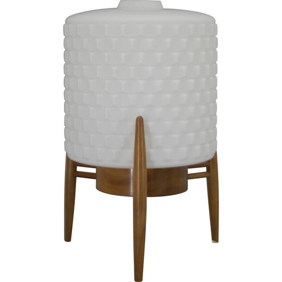 Image 1 of Lampada da tavolo vintage in legno e vetro di Uluv, Cecoslovacchia, anni '60