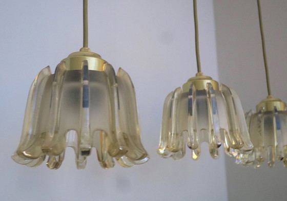 Image 1 of 5x Doria Frosted Amber Glass Pendant Lights