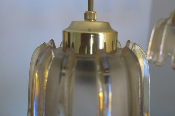 Image 1 of 5x Doria Frosted Amber Glass Pendant Lights