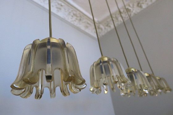 Image 1 of 5x Doria Frosted Amber Glass Pendant Lights