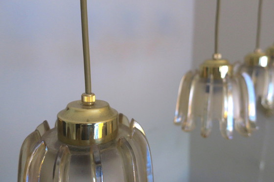 Image 1 of 5x Doria Frosted Amber Glass Pendant Lights