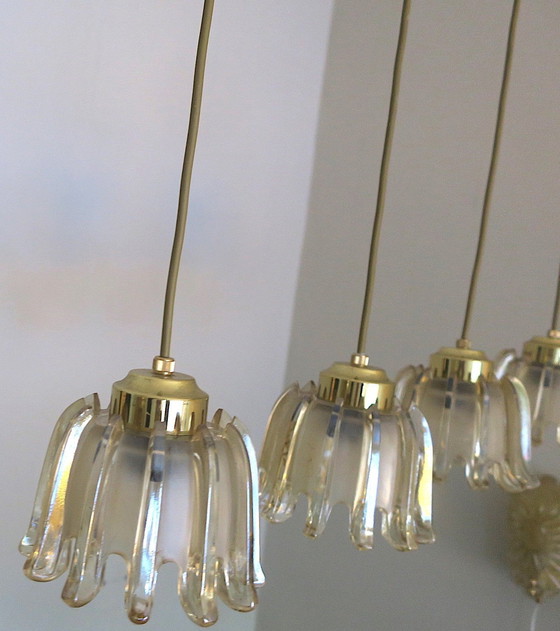 Image 1 of 5x Doria Frosted Amber Glass Pendant Lights